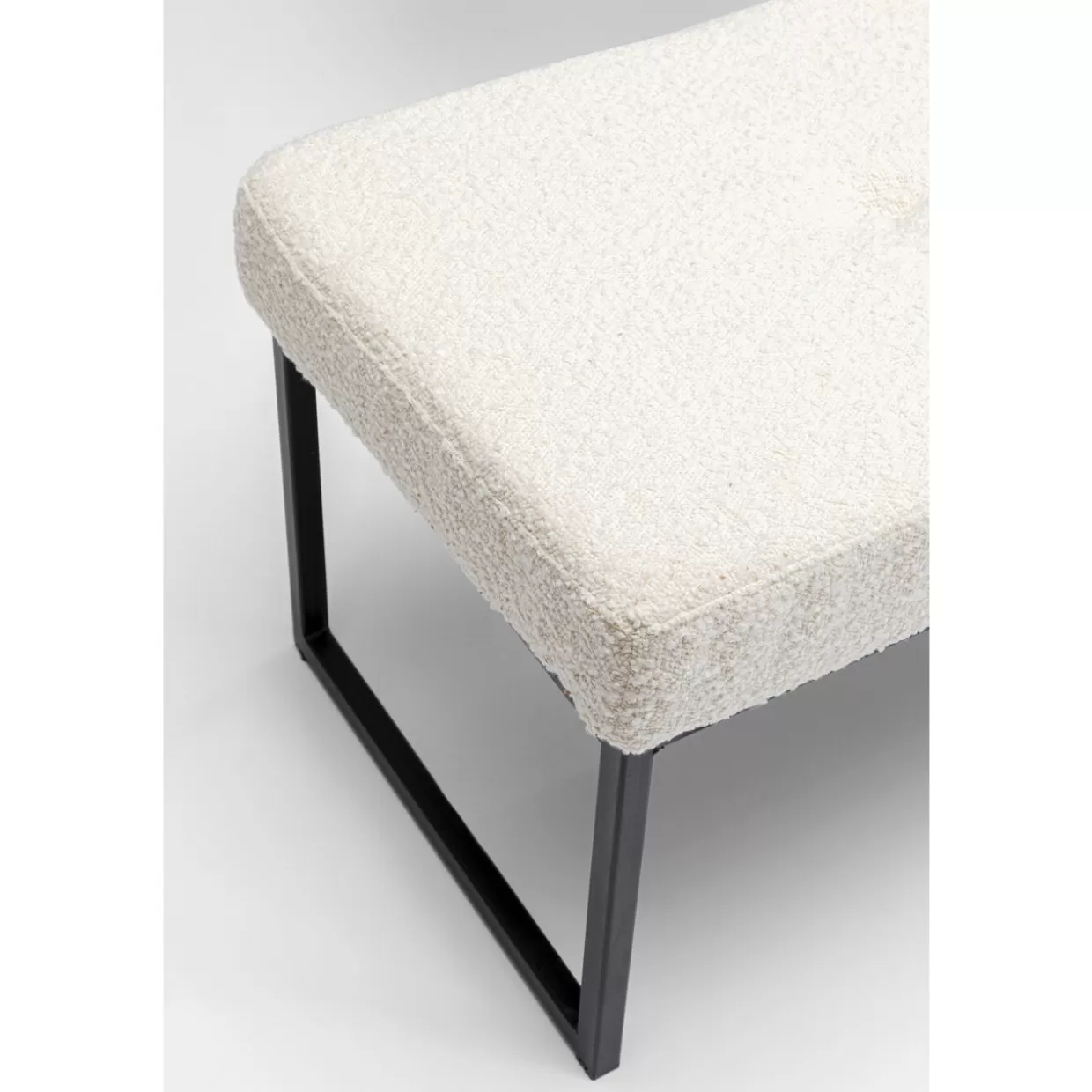 KARE Design - Panca Elegante SMART in Tessuto Bouclé, Colore Sabbia e Nero, 150 cm per Soggiorno Moderno