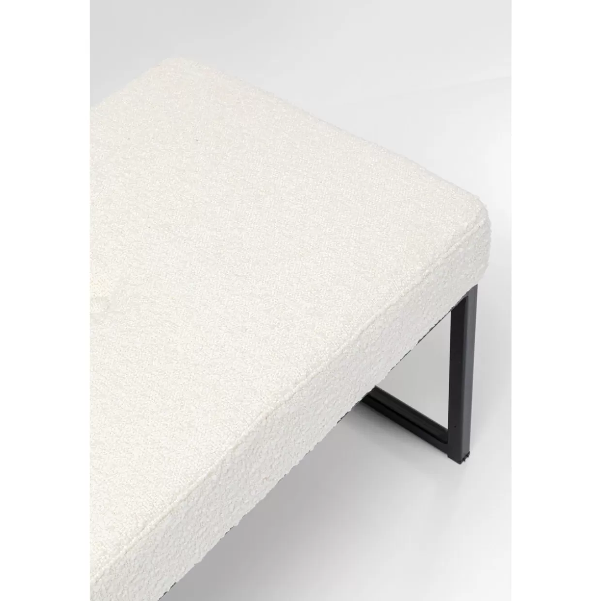 KARE Design - Panca Elegante SMART in Tessuto Bouclé, Colore Sabbia e Nero, 150 cm per Soggiorno Moderno