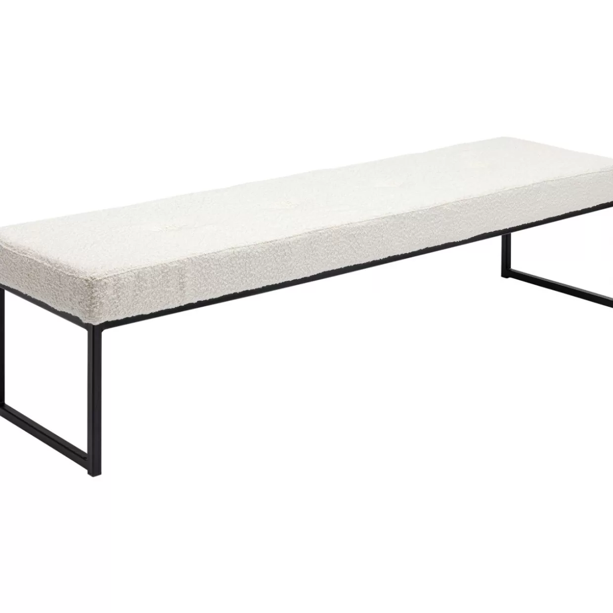 KARE Design - Panca Elegante SMART in Tessuto Bouclé, Colore Sabbia e Nero, 150 cm per Soggiorno Moderno