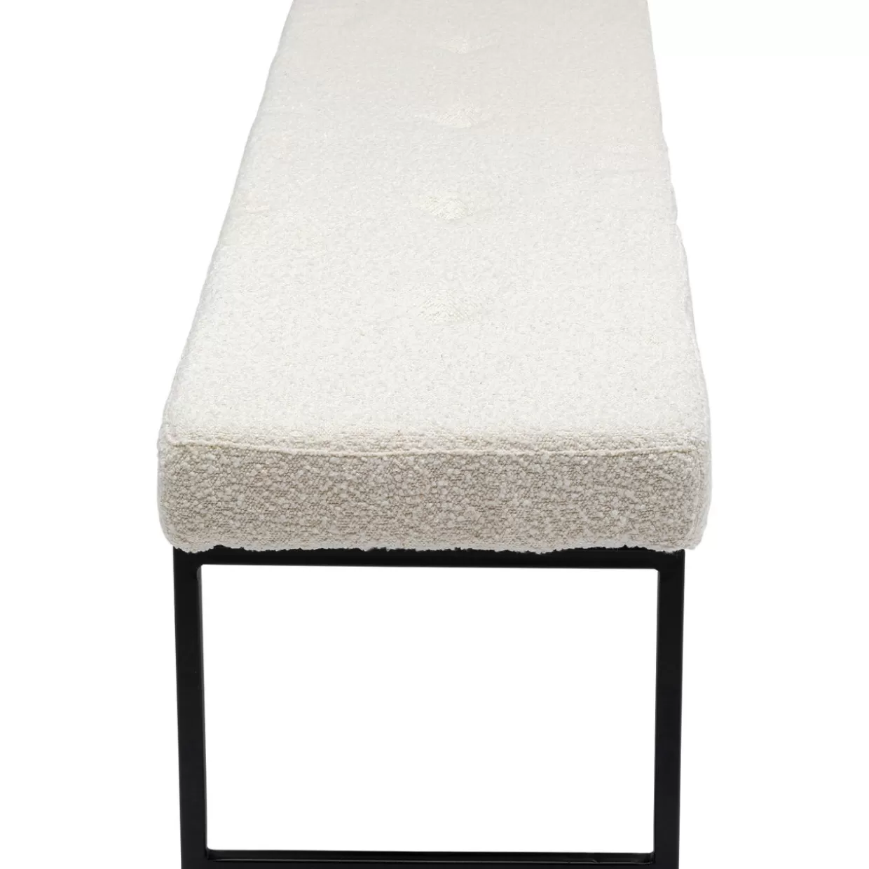 KARE Design - Panca Elegante SMART in Tessuto Bouclé, Colore Sabbia e Nero, 150 cm per Soggiorno Moderno