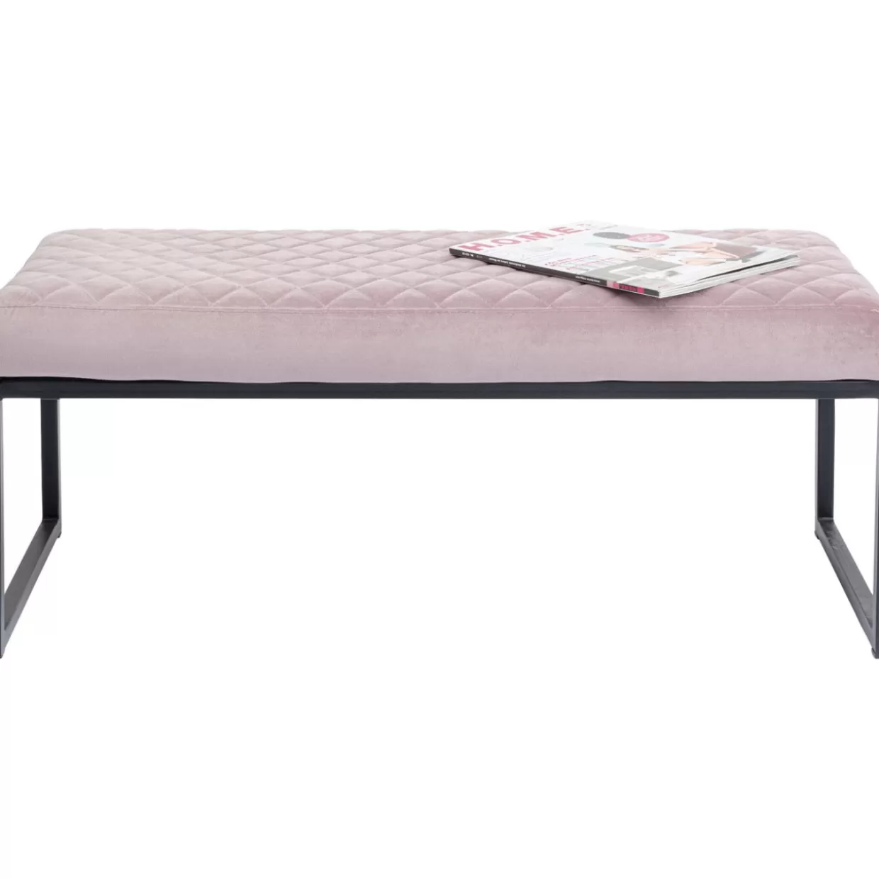 KARE Design - Panchina Elegante Smart Bicolore Rosa e Nero, Dimensioni 90x40 cm