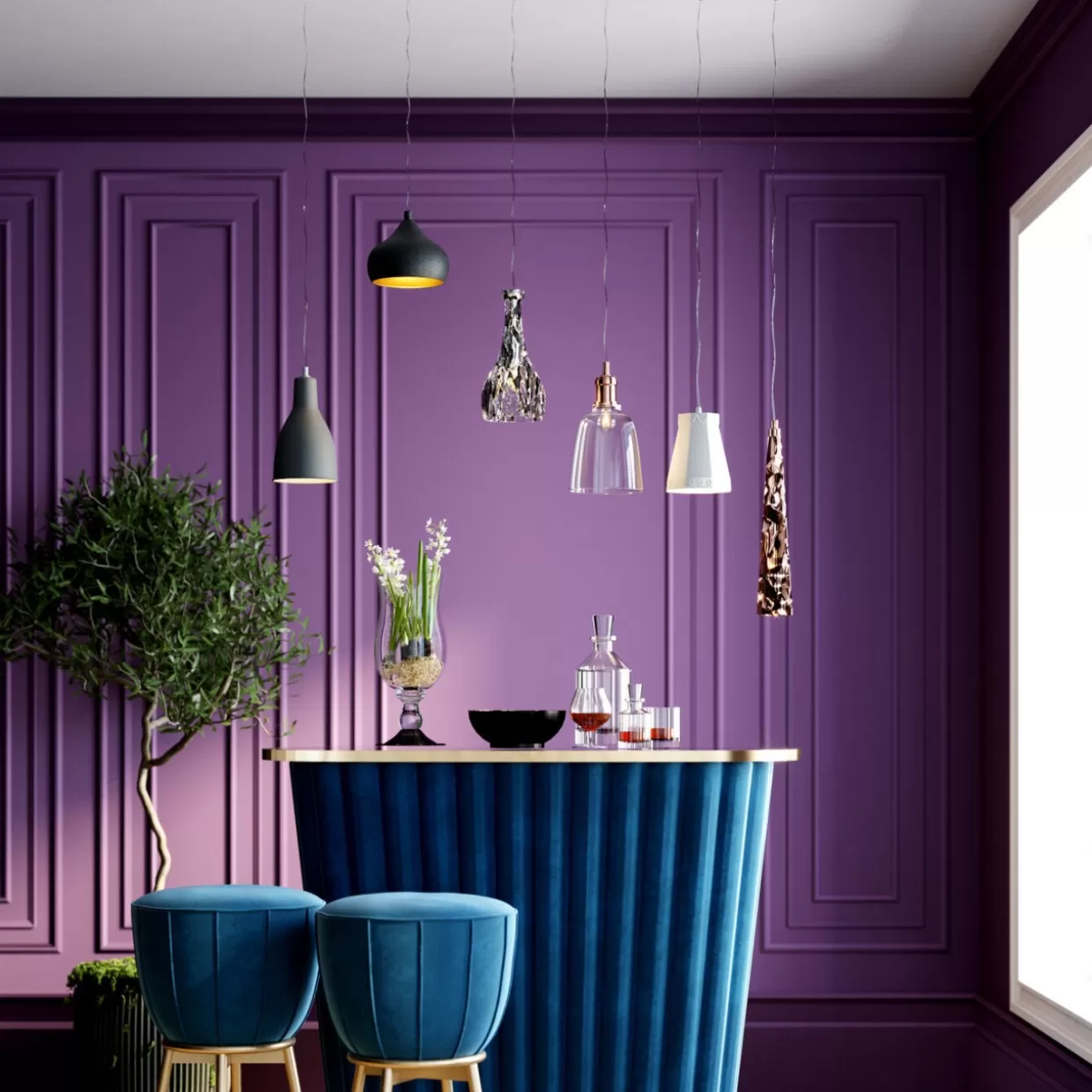 Bar Elegante per Aperitivi Dorati - Collezione Design KARE