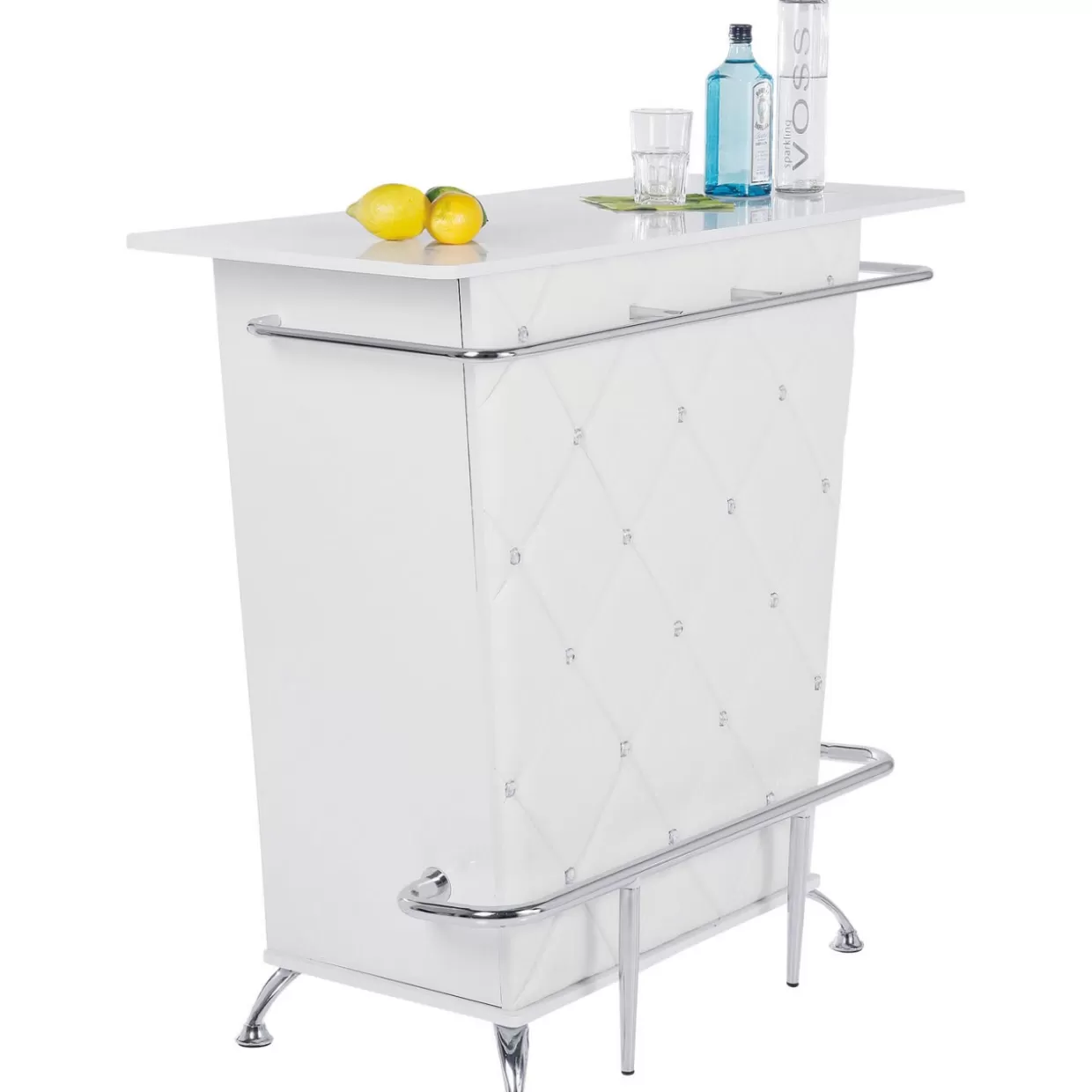 Carrello Bar Moderno KARE Design - Divina Rock in Bianco Lucido