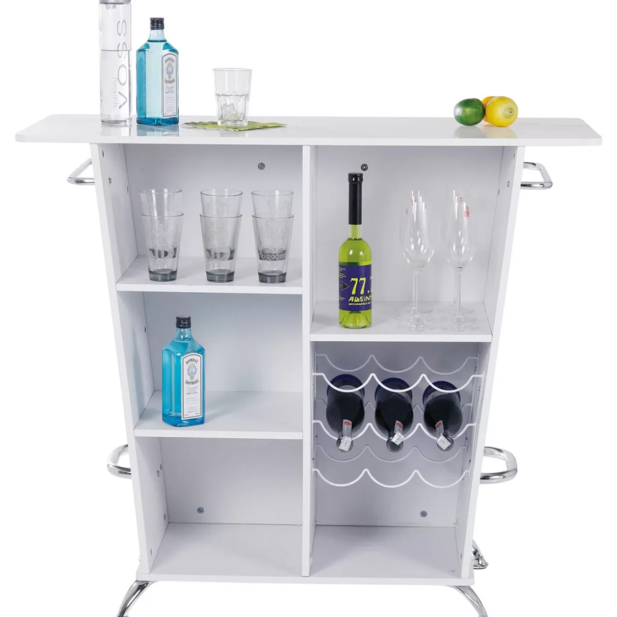 Carrello Bar Moderno KARE Design - Divina Rock in Bianco Lucido