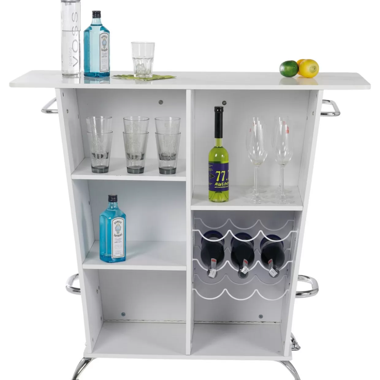 Carrello Bar Moderno KARE Design - Divina Rock in Bianco Lucido
