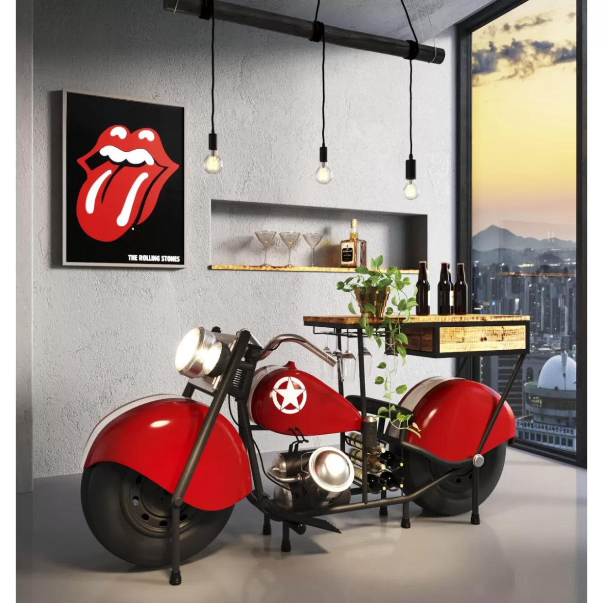 Lounge Iconico KARE - Bancone Bar con Design Futurista Stile Moto 

（：，