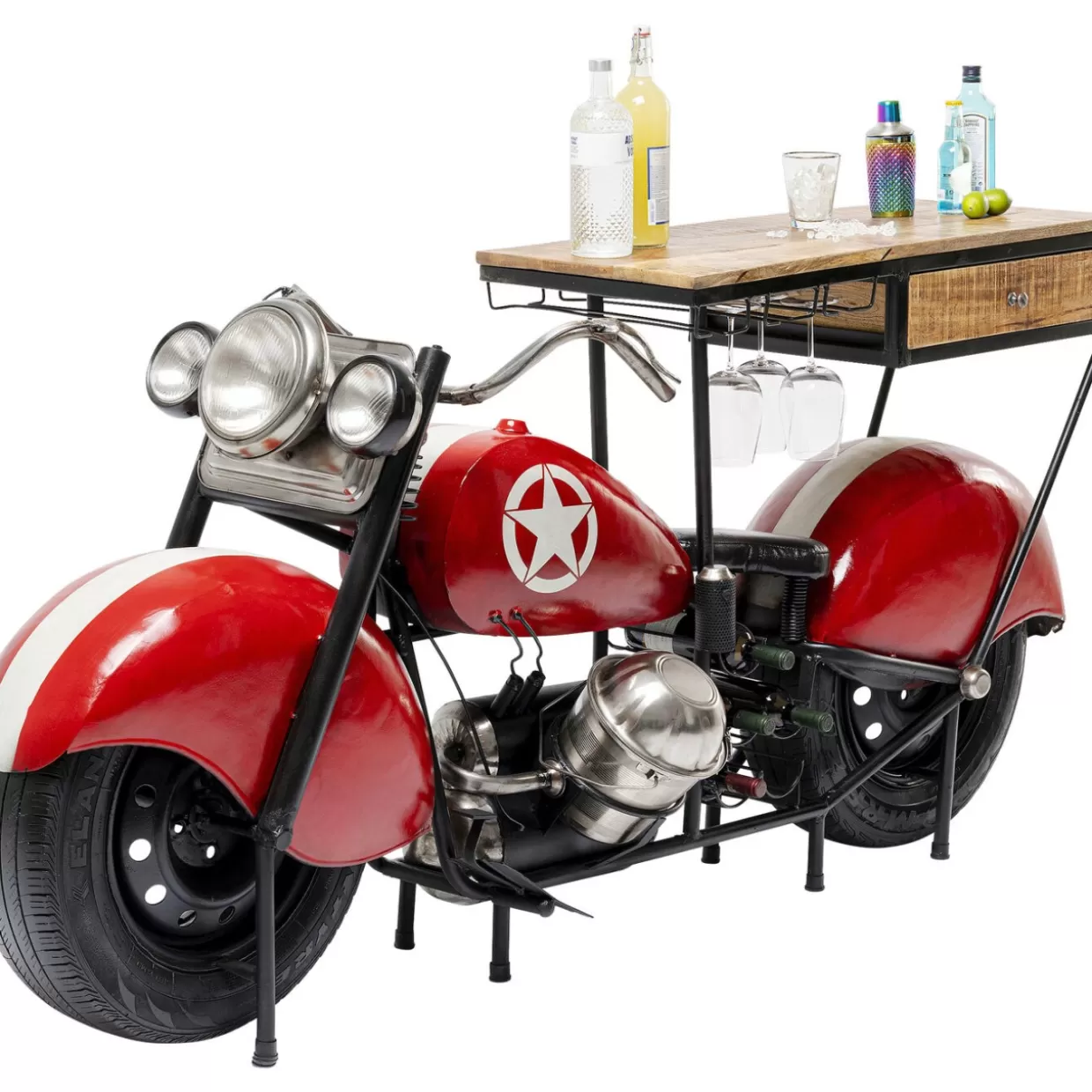 Lounge Iconico KARE - Bancone Bar con Design Futurista Stile Moto 

（：，