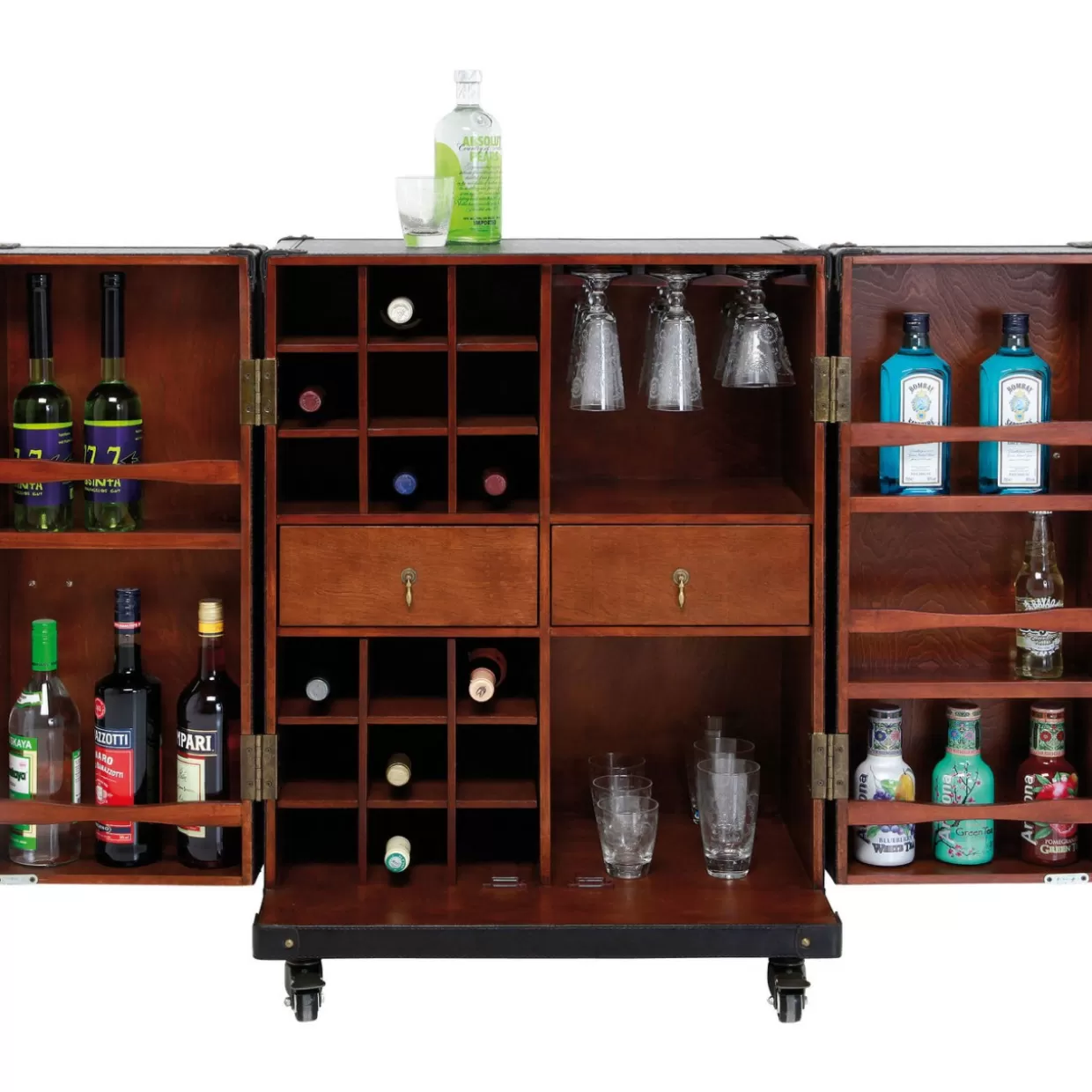 KARE Design - Credenza Bar Globetrotter con Stile Unico, Formato Medio per Appassionati di Viaggi

(