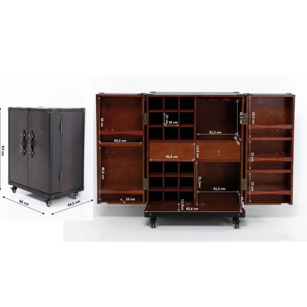 KARE Design - Credenza Bar Globetrotter con Stile Unico, Formato Medio per Appassionati di Viaggi

(