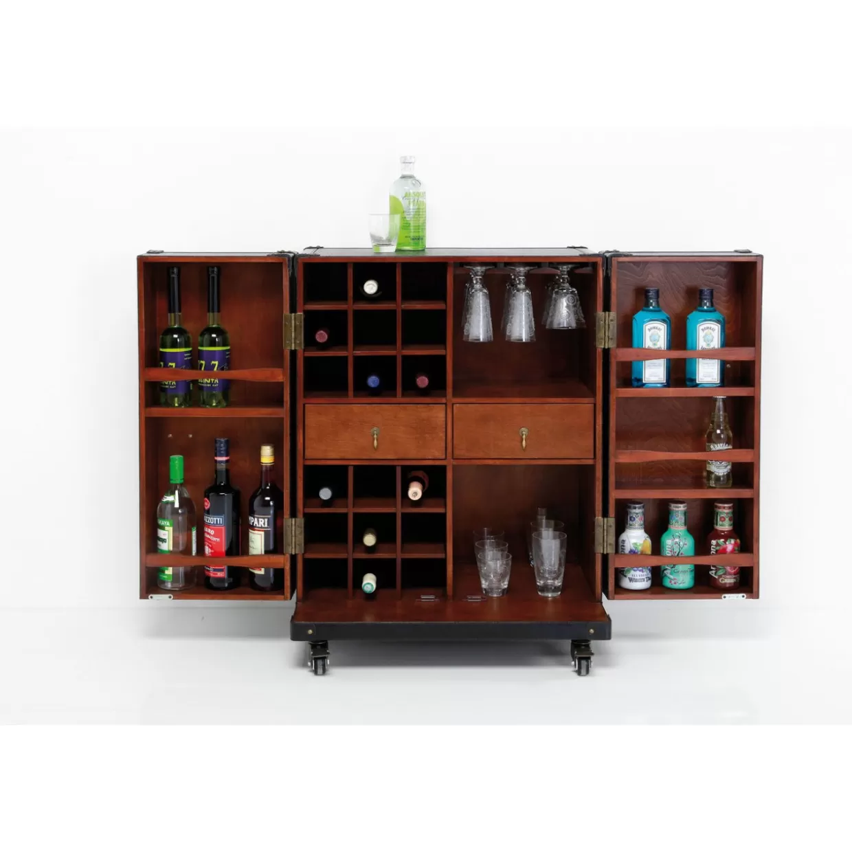 KARE Design - Credenza Bar Globetrotter con Stile Unico, Formato Medio per Appassionati di Viaggi

(