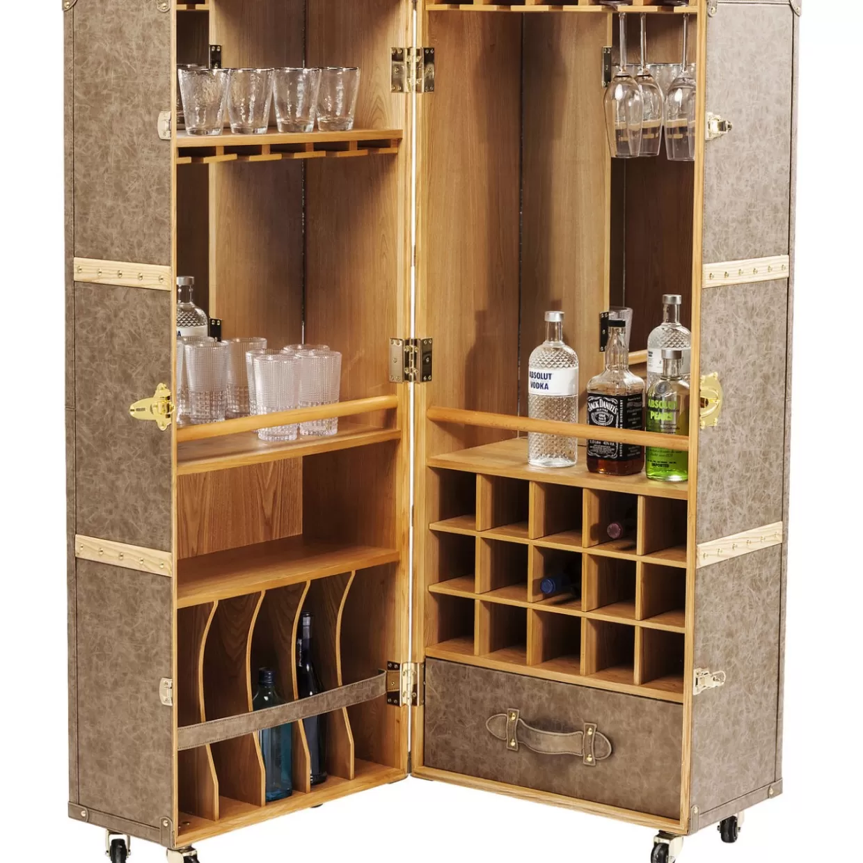 Credenza Bar Stile California con Ruote - Design Funzionale KARE