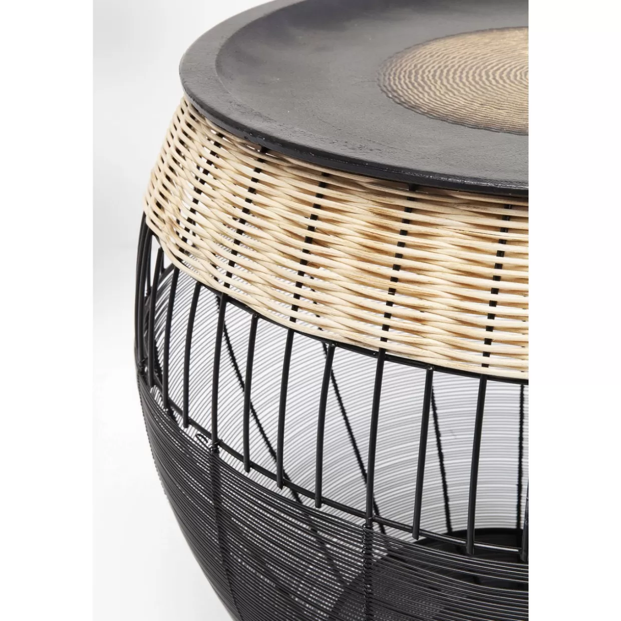 KARE Design - Tavolini Laterali con Stile Tribale, Set da 2 con Decorazione Tamburi Africani