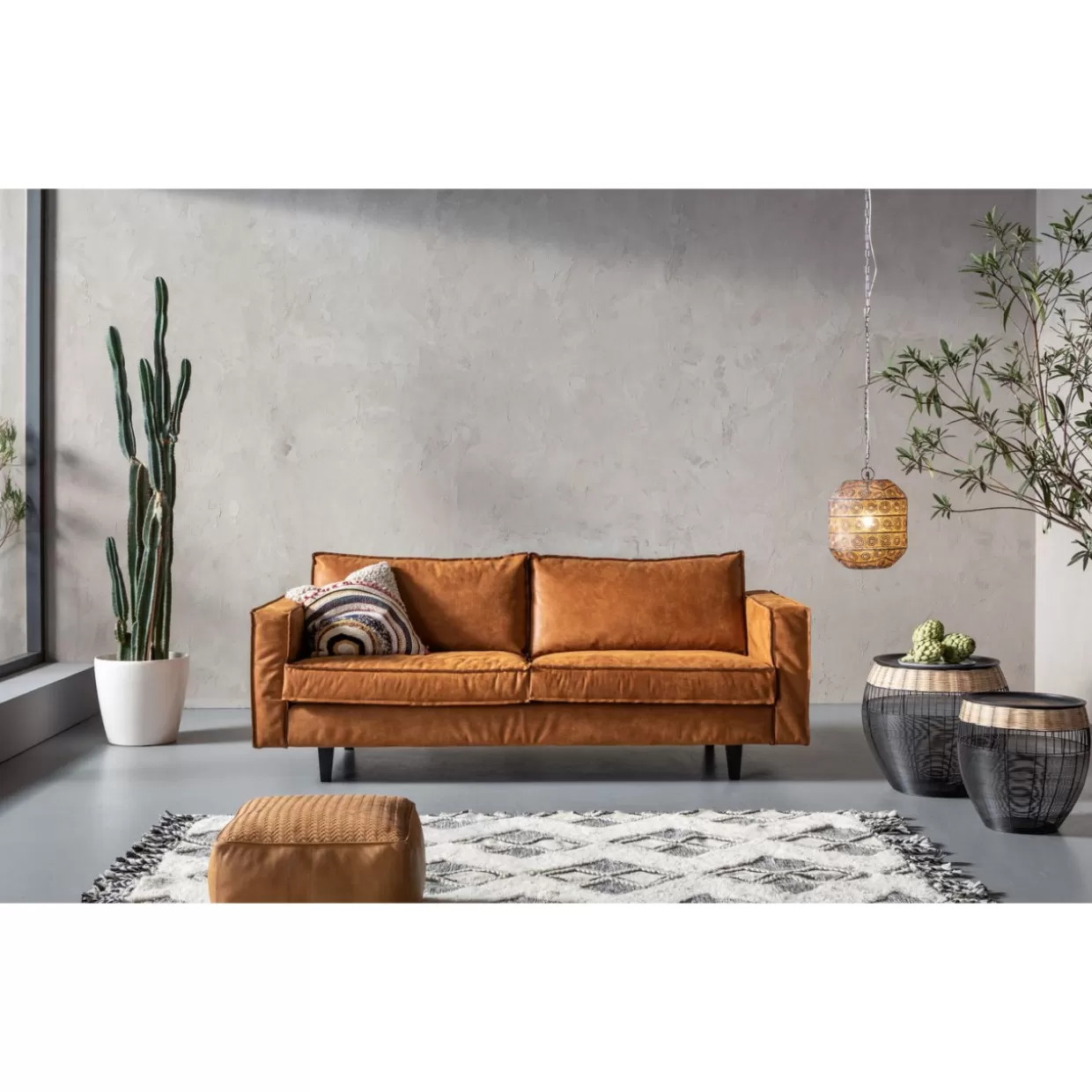 KARE Design - Tavolini Laterali con Stile Tribale, Set da 2 con Decorazione Tamburi Africani