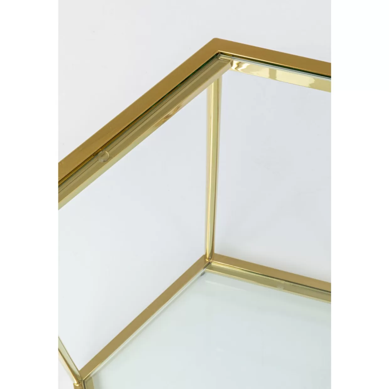 Tavolino moderno Comb in oro lucido 55 cm - Design elegante per soggiorno contemporaneo - KARE Collezione esclusiva con struttura geometrica