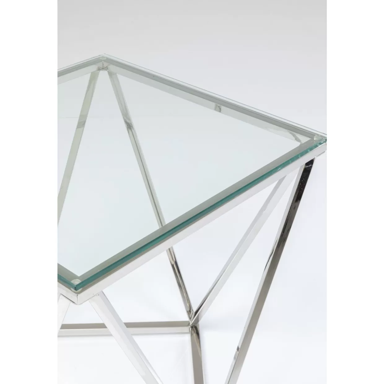 Tavolino Decorativo Moderno Cristallo KARE Design - 50x50 cm, Stile Contemporaneo per Soggiorni Eleganti, Ideale per Arredamento con Rifiniture Trasparenti
