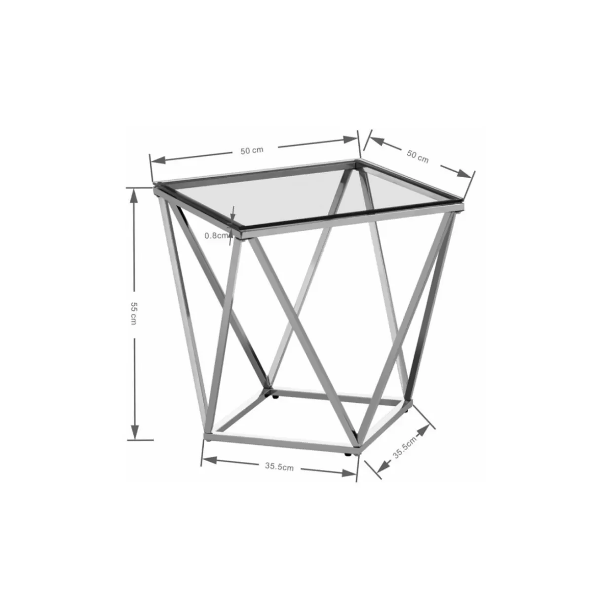 Tavolino Decorativo Moderno Cristallo KARE Design - 50x50 cm, Stile Contemporaneo per Soggiorni Eleganti, Ideale per Arredamento con Rifiniture Trasparenti