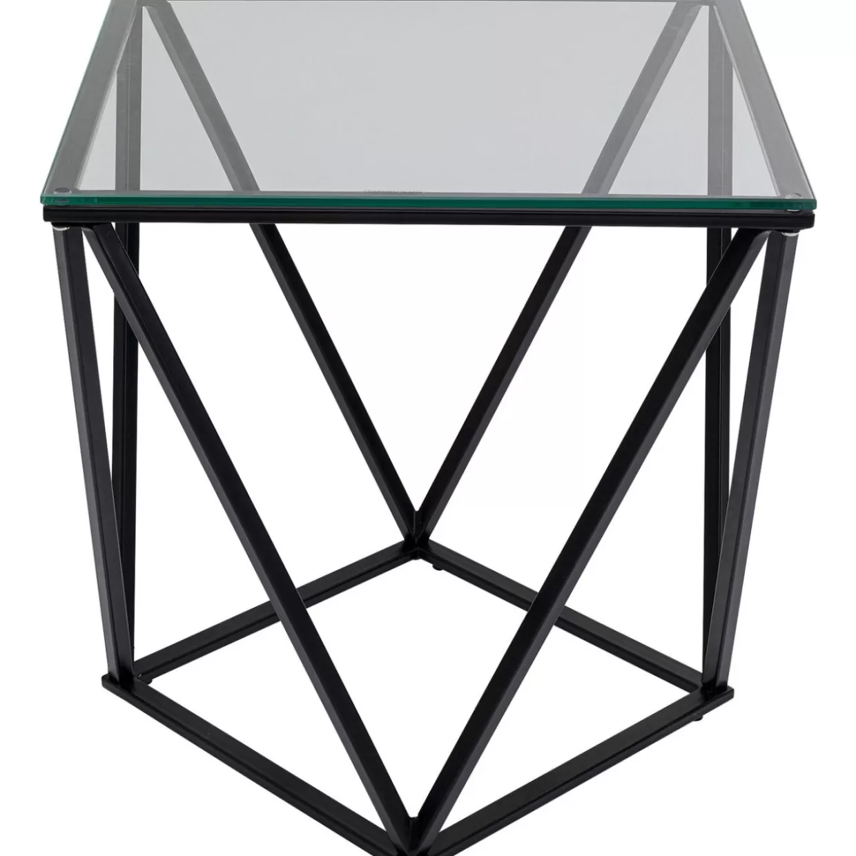 Tavolino Design Moderno Cristallo Nero 50x50 cm - KARE Collection per Arredamento Contemporaneo
