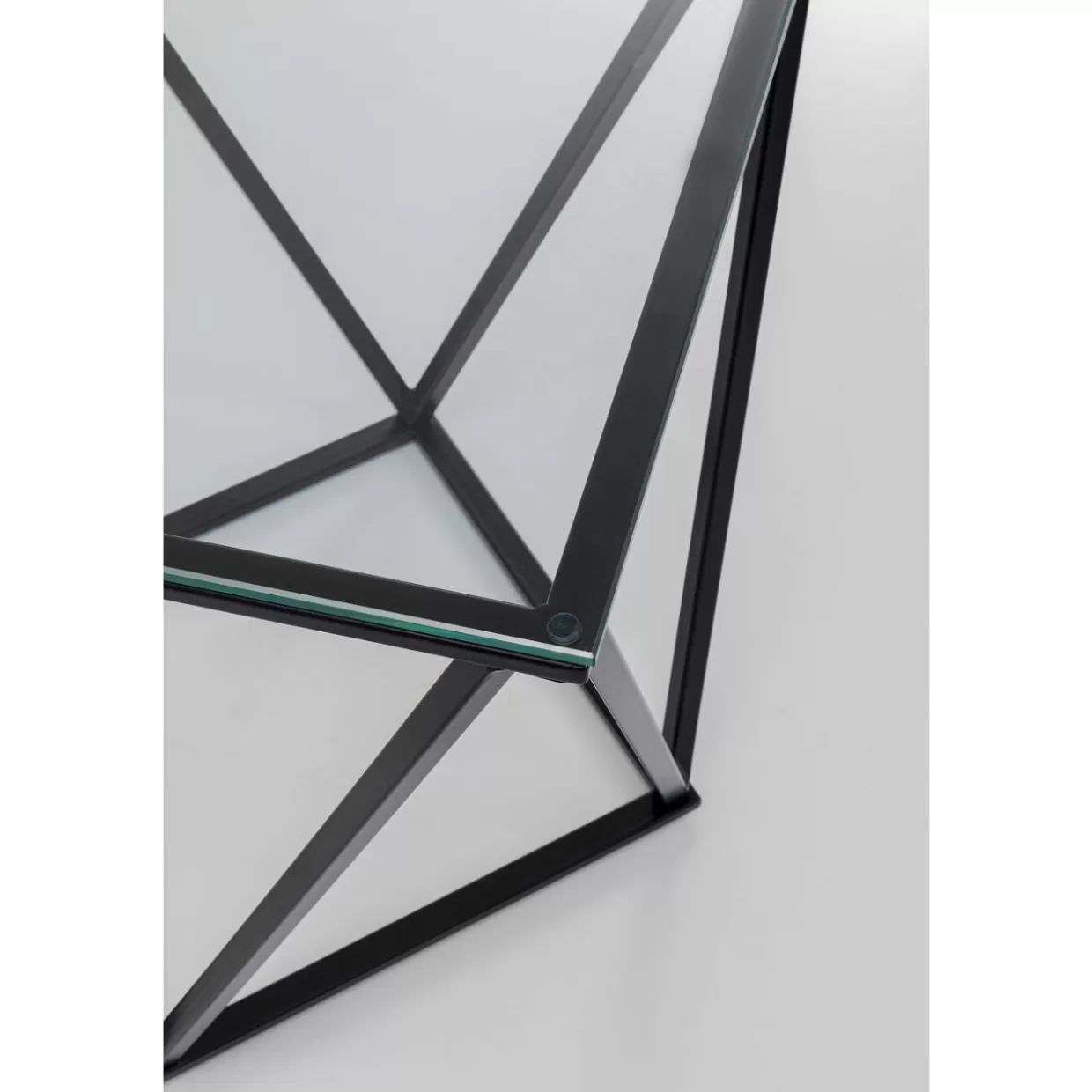 Tavolino Design Moderno Cristallo Nero 50x50 cm - KARE Collection per Arredamento Contemporaneo