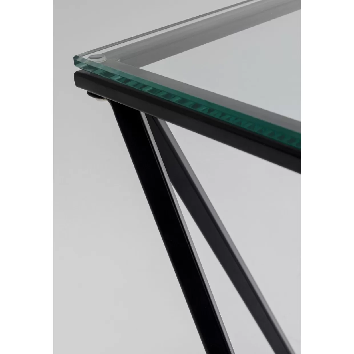 Tavolino Design Moderno Cristallo Nero 50x50 cm - KARE Collection per Arredamento Contemporaneo