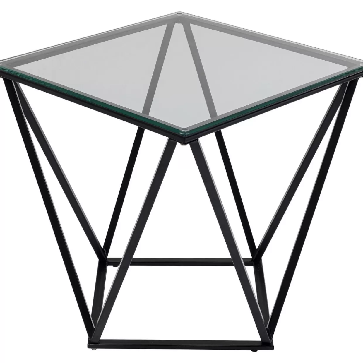 Tavolino Design Moderno Cristallo Nero 50x50 cm - KARE Collection per Arredamento Contemporaneo