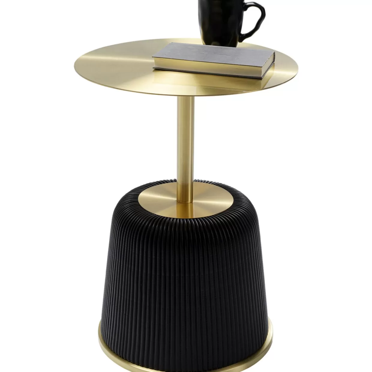 Tavolino design moderno KARE - Linea Endless Vegas, Nero opaco, Diametro 40 cm