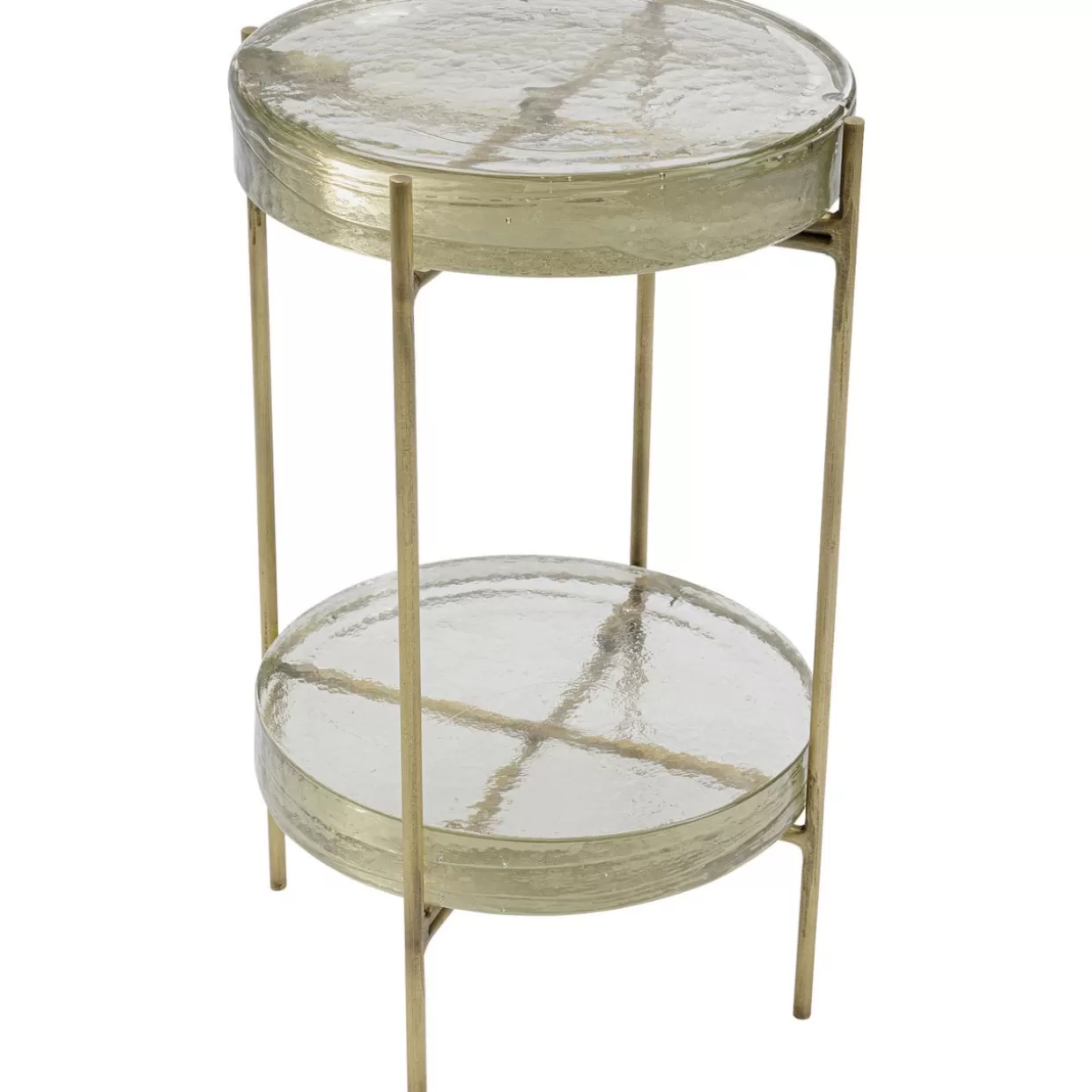 Design KARE · Tavolino Contemporaneo Ice Duale Ø30 cm con Effetto Cristallo - Complemento d'Arredo Moderno per Soggiorno