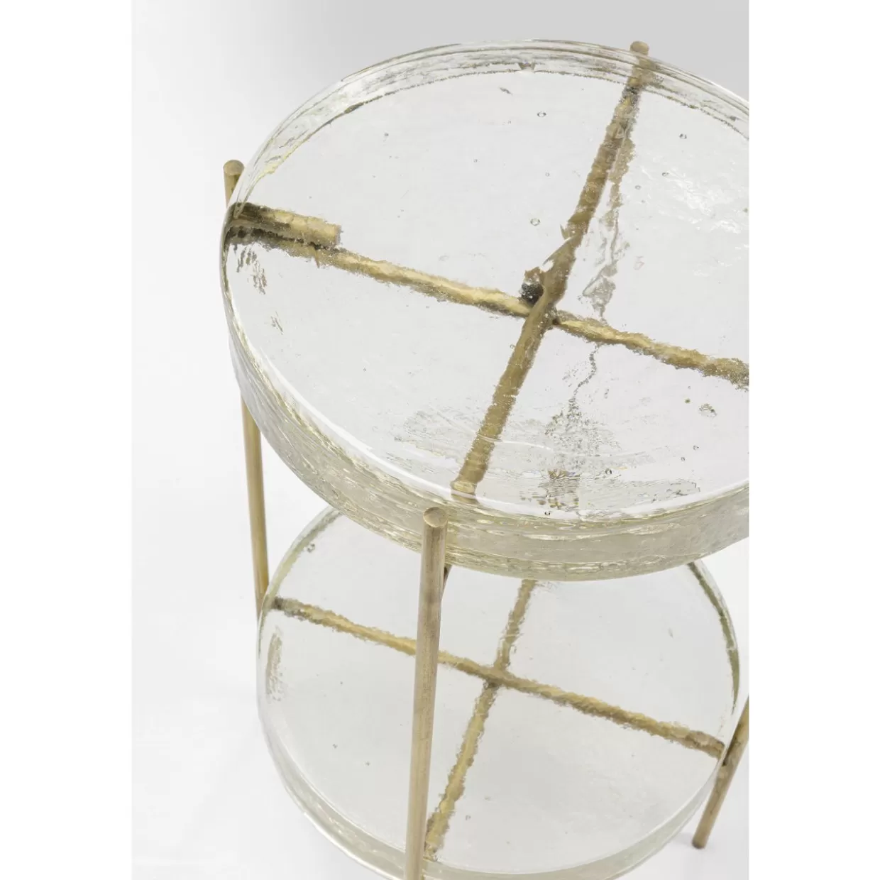 Design KARE · Tavolino Contemporaneo Ice Duale Ø30 cm con Effetto Cristallo - Complemento d'Arredo Moderno per Soggiorno