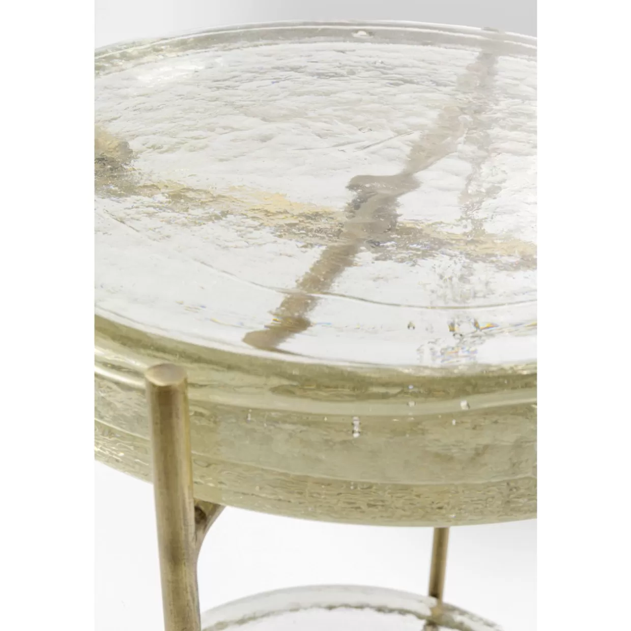 Design KARE · Tavolino Contemporaneo Ice Duale Ø30 cm con Effetto Cristallo - Complemento d'Arredo Moderno per Soggiorno