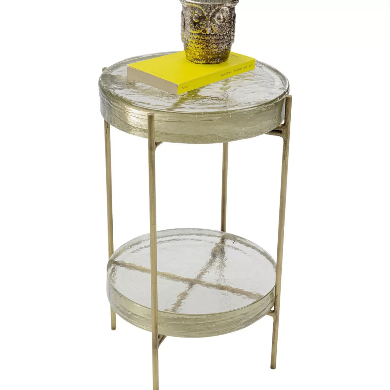 Design KARE · Tavolino Contemporaneo Ice Duale Ø30 cm con Effetto Cristallo - Complemento d'Arredo Moderno per Soggiorno