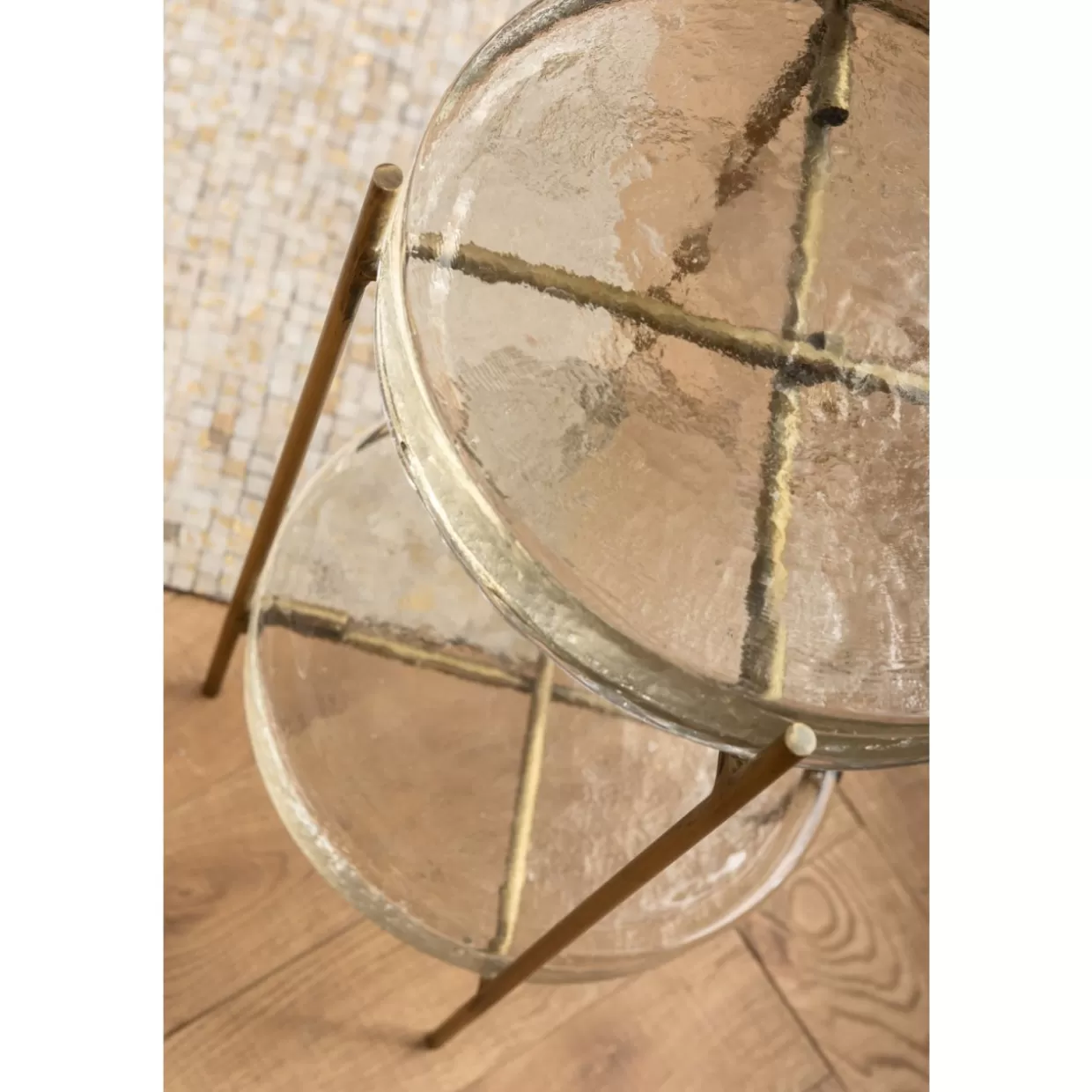 Design KARE · Tavolino Contemporaneo Ice Duale Ø30 cm con Effetto Cristallo - Complemento d'Arredo Moderno per Soggiorno