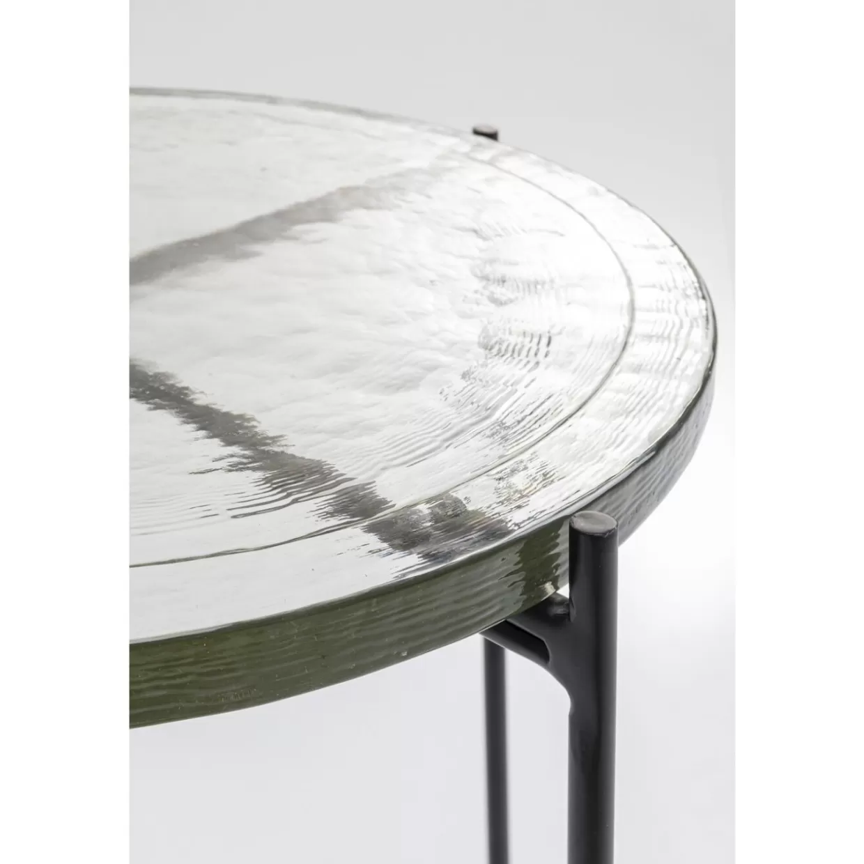 Tavolino Design KARE Nero Ghiaccio - Complemento d'Arredo Moderno con Diametro 40cm per Soggiorno Contemporaneo