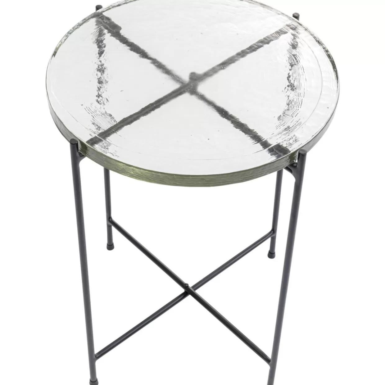 Tavolino Design KARE Nero Ghiaccio - Complemento d'Arredo Moderno con Diametro 40cm per Soggiorno Contemporaneo