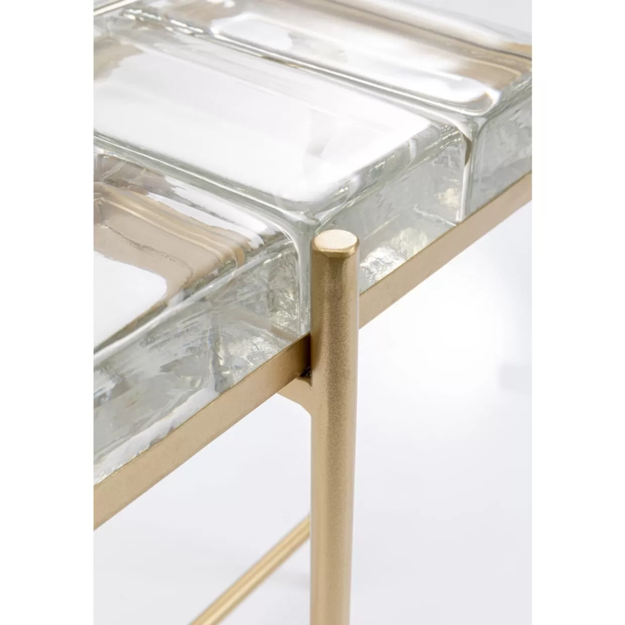 Tavolino moderno KARE Design in finitura oro Iceline, 43x33 cm - complemento d'arredo elegante per salotto