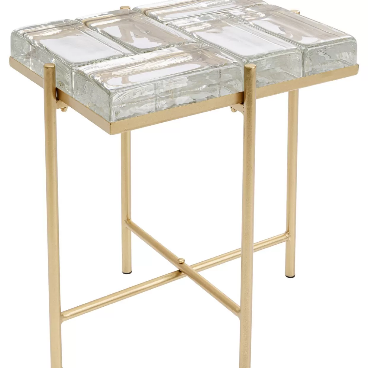 Tavolino moderno KARE Design in finitura oro Iceline, 43x33 cm - complemento d'arredo elegante per salotto
