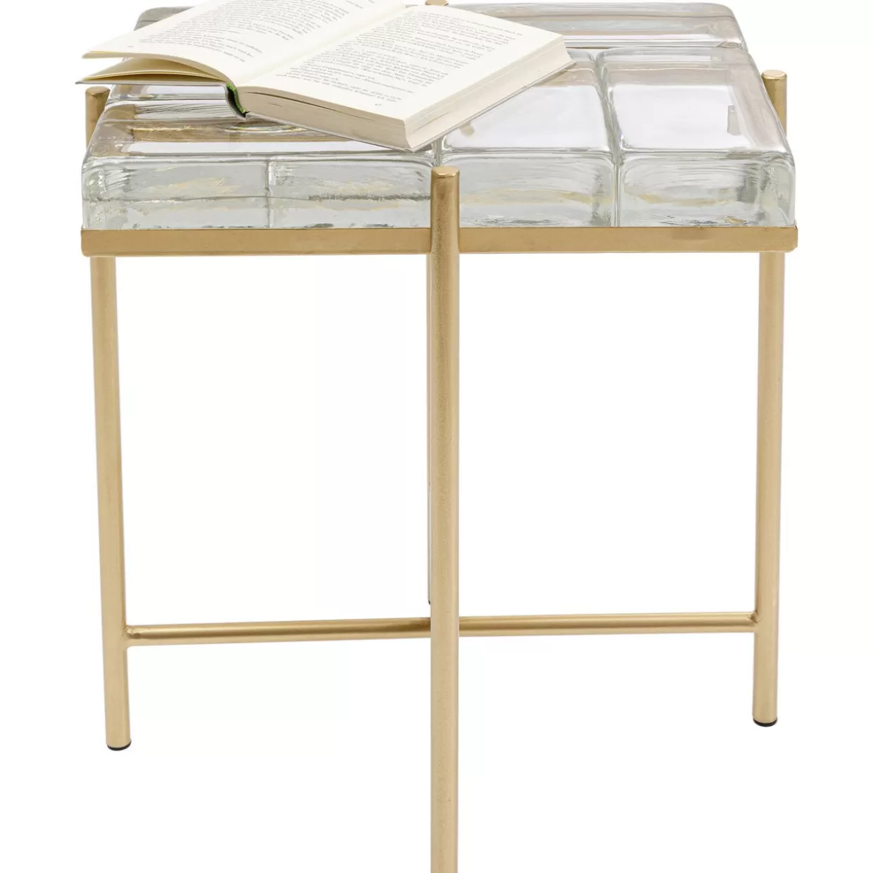 Tavolino moderno KARE Design in finitura oro Iceline, 43x33 cm - complemento d'arredo elegante per salotto