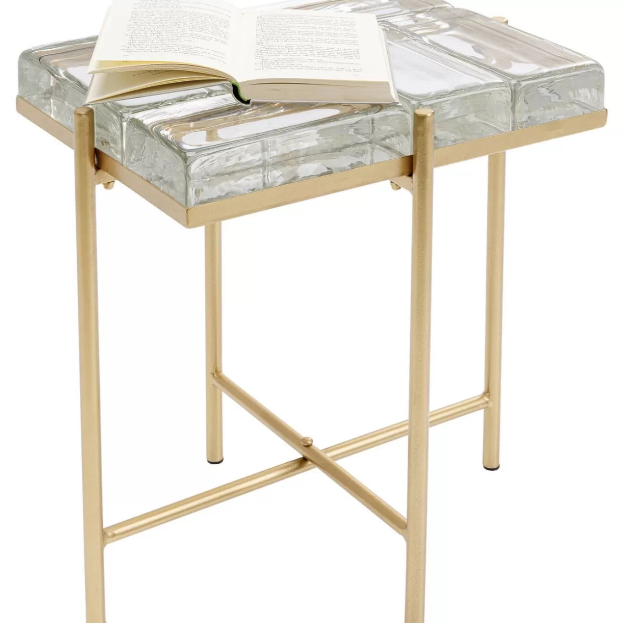 Tavolino moderno KARE Design in finitura oro Iceline, 43x33 cm - complemento d'arredo elegante per salotto