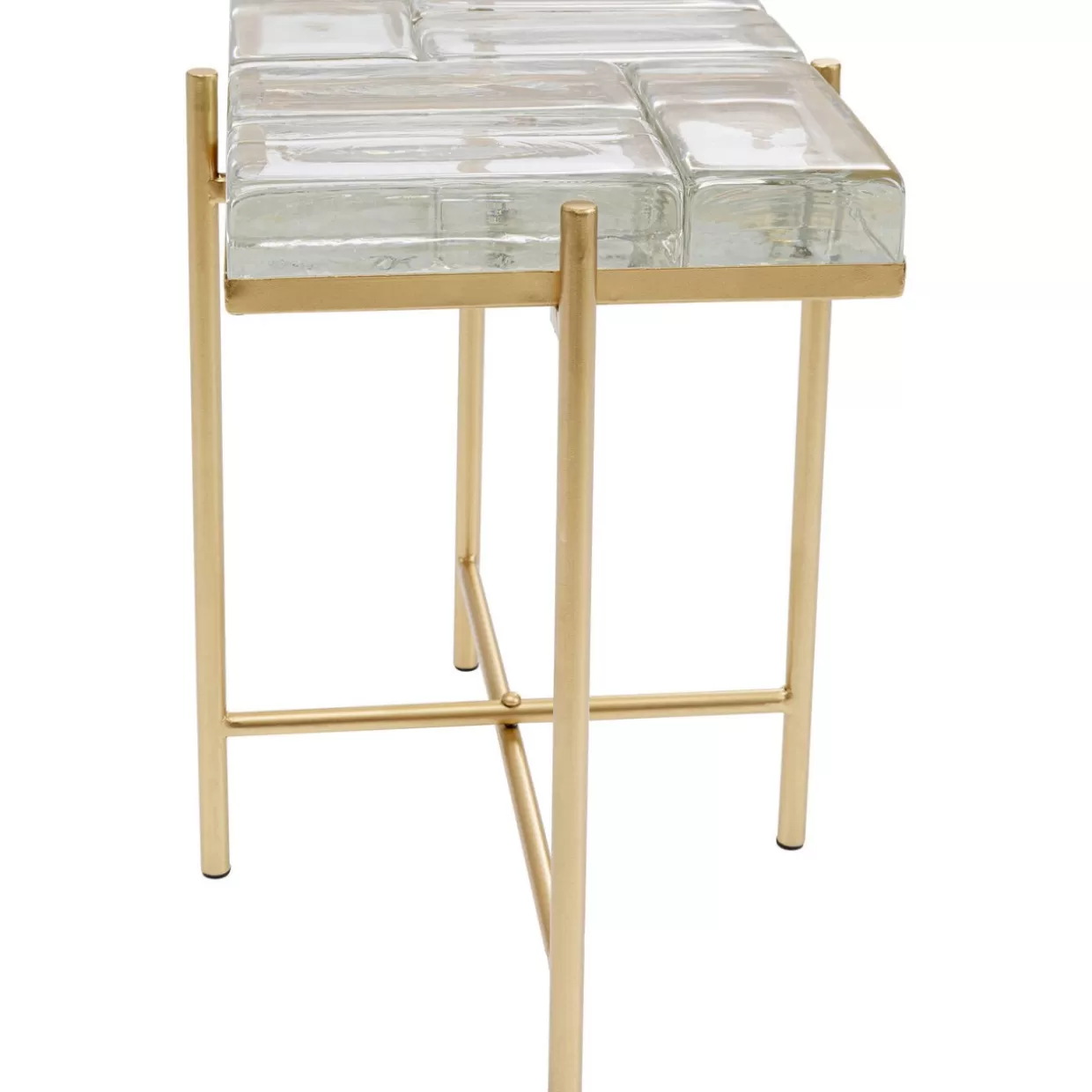 Tavolino moderno KARE Design in finitura oro Iceline, 43x33 cm - complemento d'arredo elegante per salotto