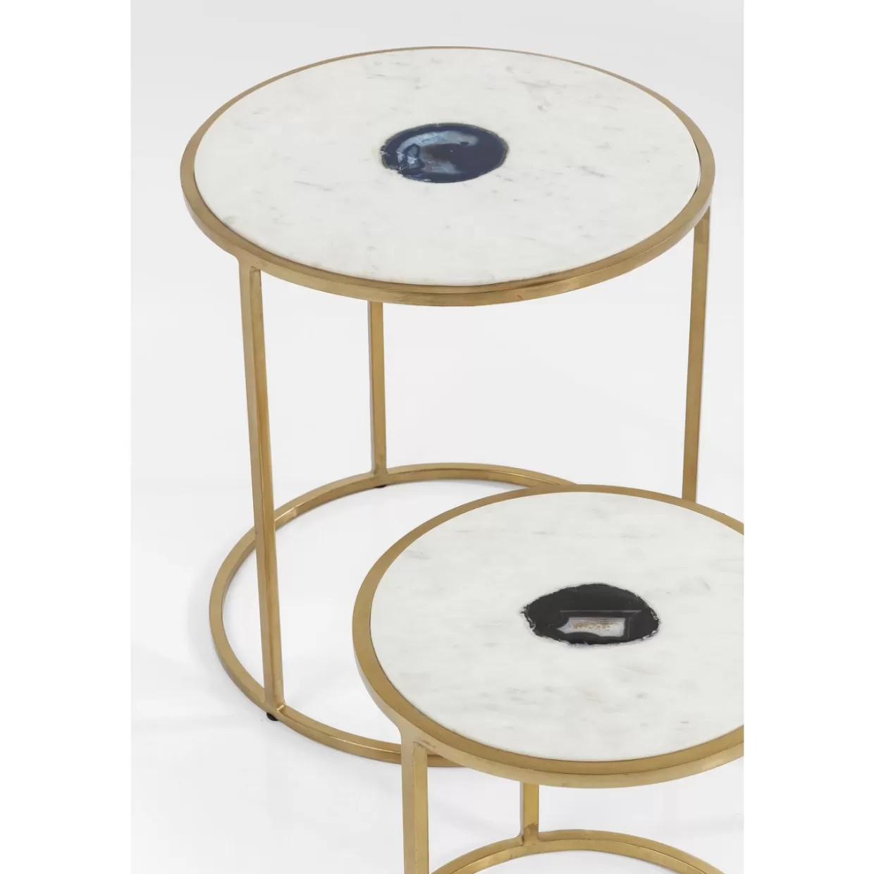 Trio di tavolini moderni Limbo Ø45 cm - Set da 3 complementi d'arredo contemporanei firmati KARE Design