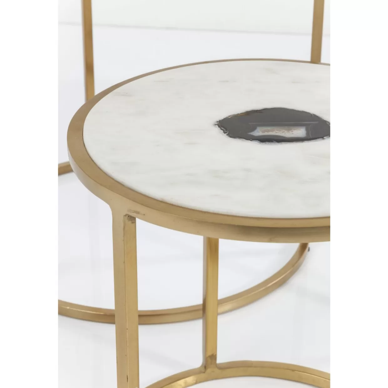 Trio di tavolini moderni Limbo Ø45 cm - Set da 3 complementi d'arredo contemporanei firmati KARE Design
