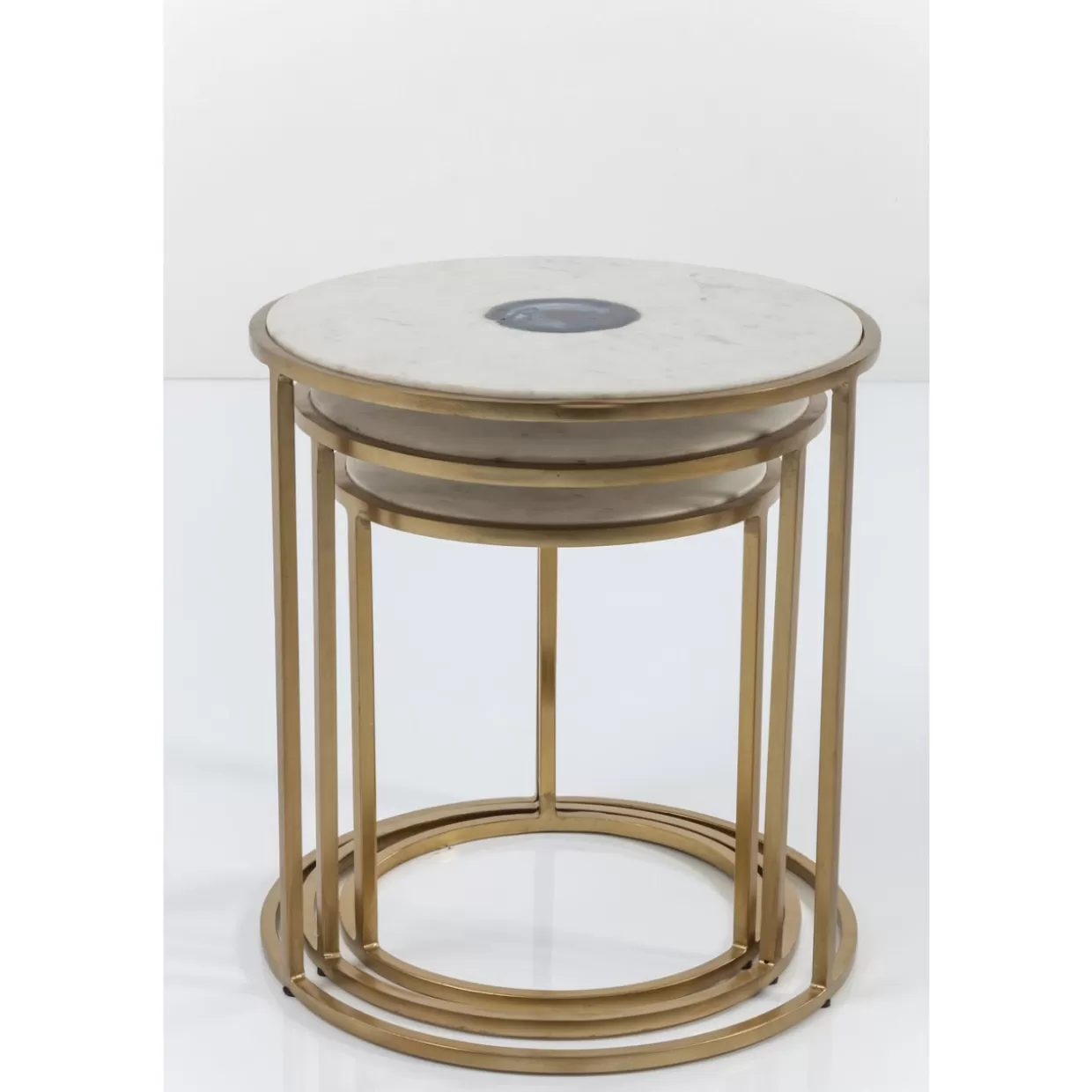 Trio di tavolini moderni Limbo Ø45 cm - Set da 3 complementi d'arredo contemporanei firmati KARE Design