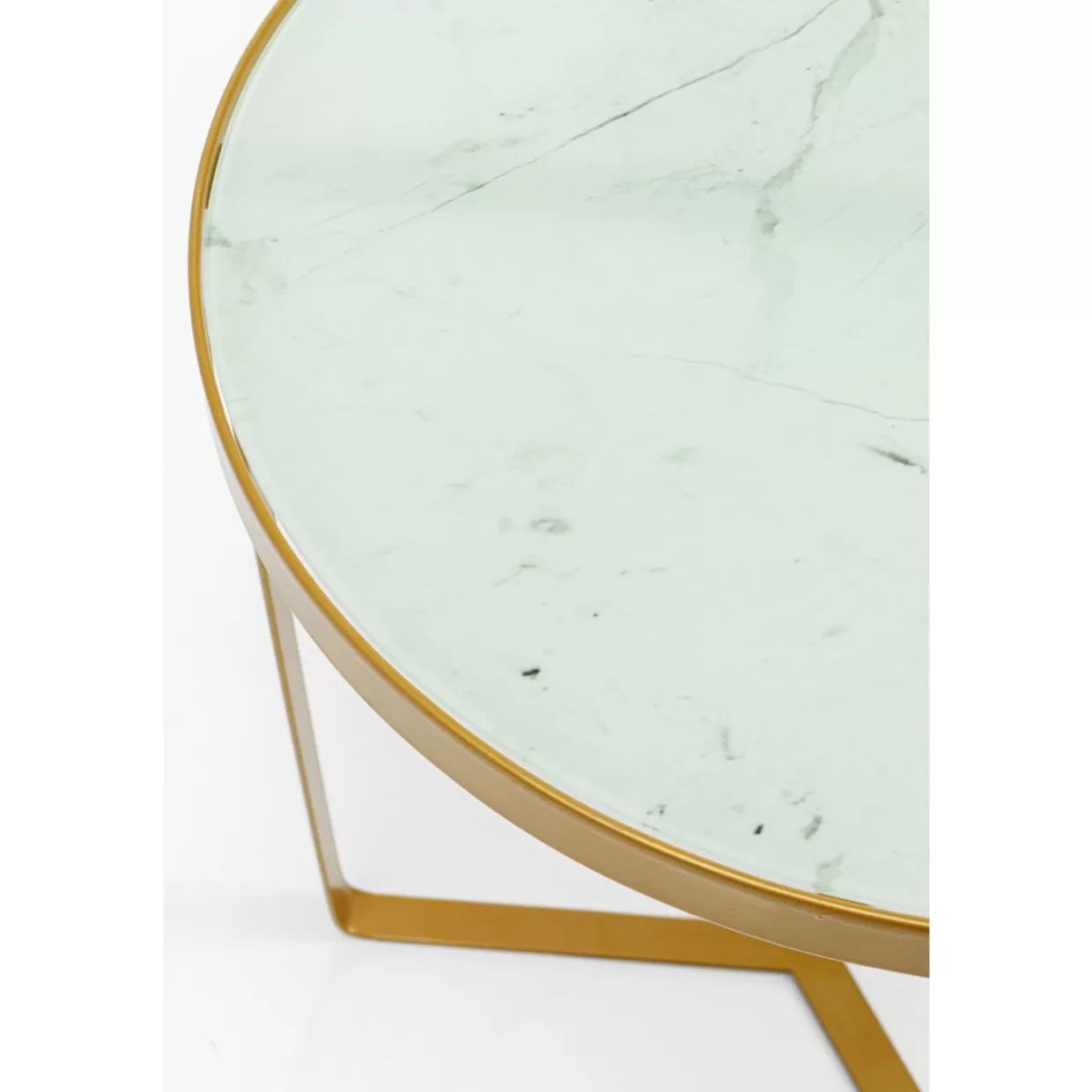 Tavolino Elegante KARE Design con Effetto Marmo Dorato - Complemento d'Arredo Moderno per il Soggiorno O45