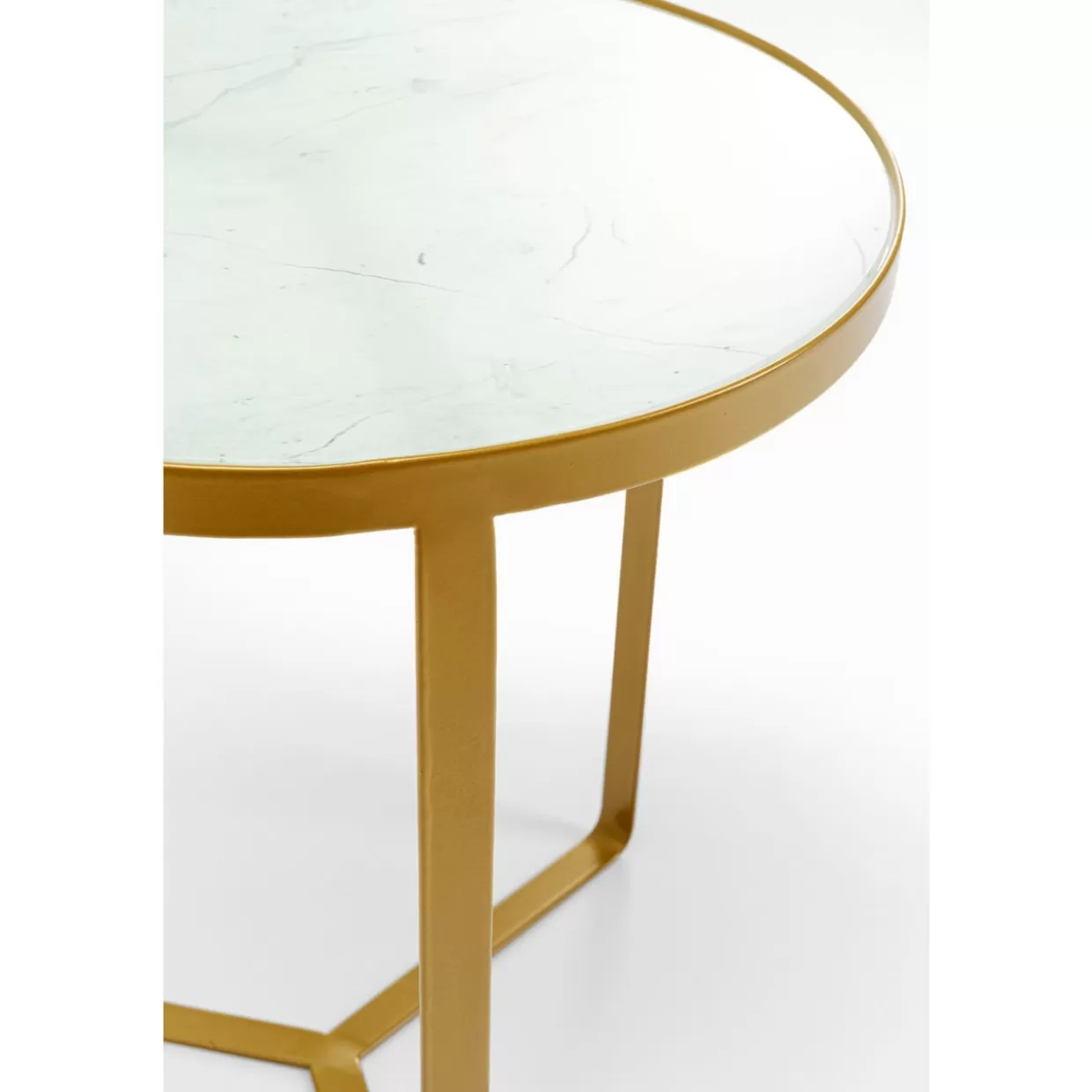 Tavolino Elegante KARE Design con Effetto Marmo Dorato - Complemento d'Arredo Moderno per il Soggiorno O45