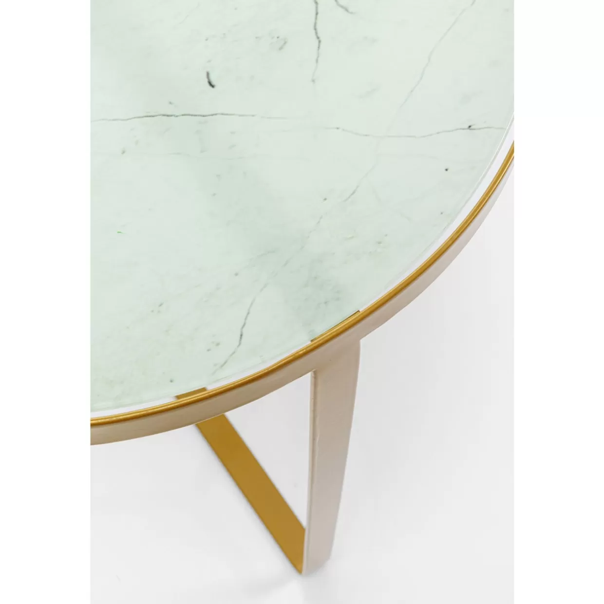 Tavolino Elegante KARE Design con Effetto Marmo Dorato - Complemento d'Arredo Moderno per il Soggiorno O45