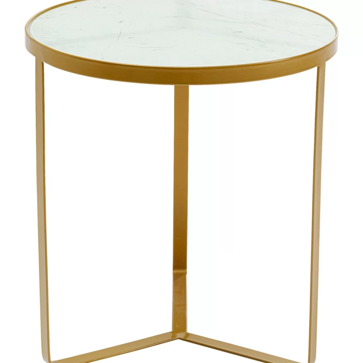 Tavolino Elegante KARE Design con Effetto Marmo Dorato - Complemento d'Arredo Moderno per il Soggiorno O45
