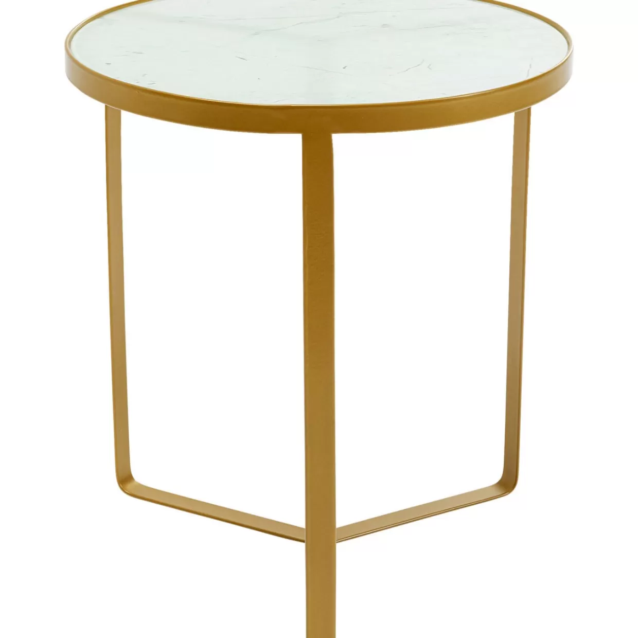 Tavolino Elegante KARE Design con Effetto Marmo Dorato - Complemento d'Arredo Moderno per il Soggiorno O45