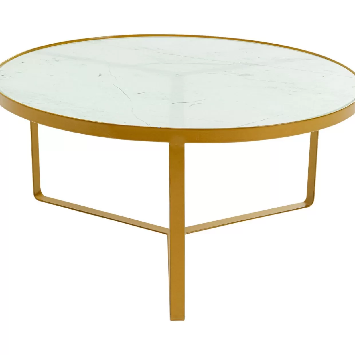 Tavolino da salotto KARE Design in marmo dorato - Moderno complemento d'arredo con dettagli oro lucido O55 

(：