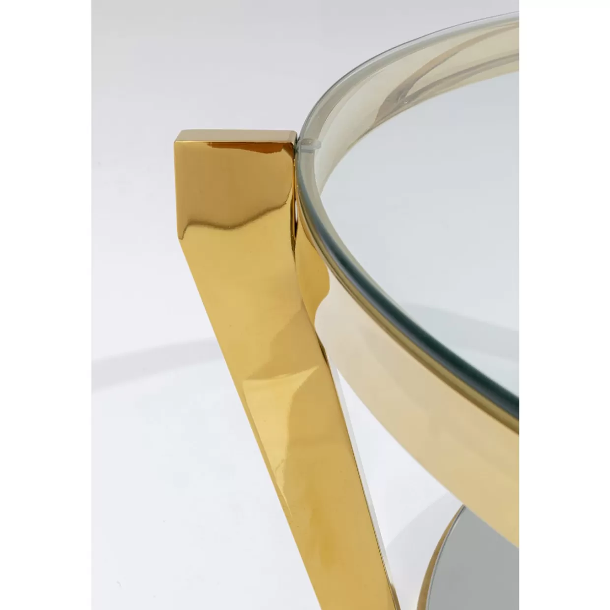 KARE Design - Tavolino Elegante Monocolo in Oro, Design Contemporaneo con Piano da 50 cm
