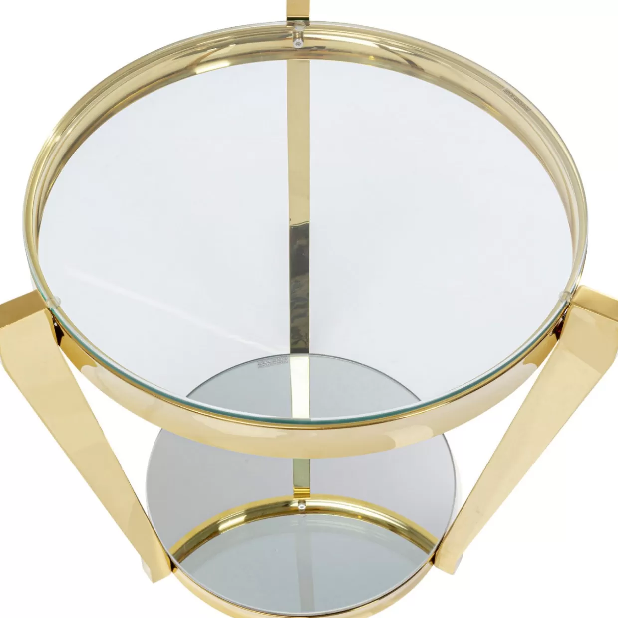 KARE Design - Tavolino Elegante Monocolo in Oro, Design Contemporaneo con Piano da 50 cm