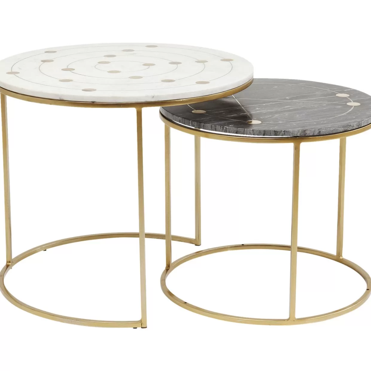 Tavolini Contemporanei Mystic Rotondo - Set da 2 con Design Elegante, Diametro 61 cm - KARE Collection