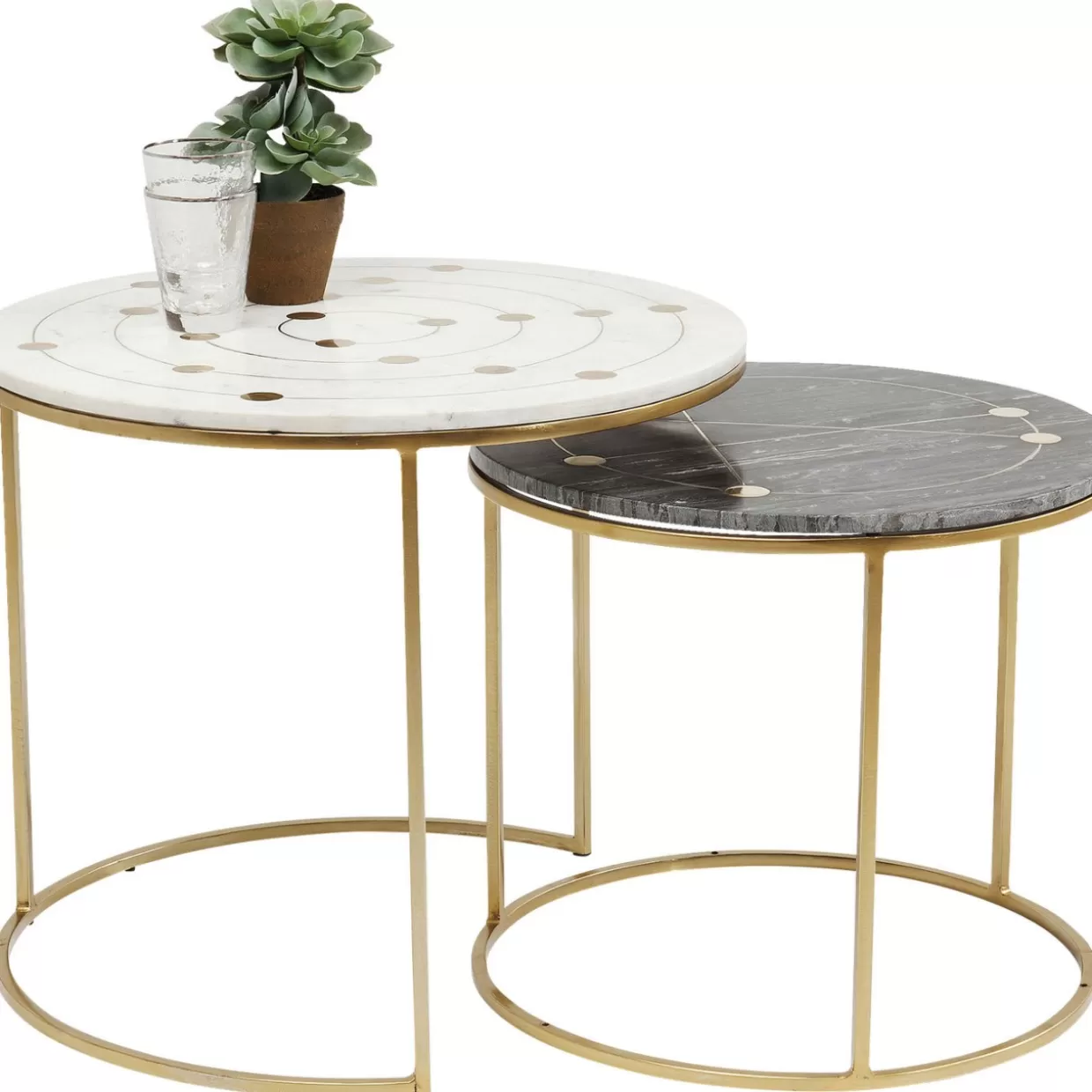 Tavolini Contemporanei Mystic Rotondo - Set da 2 con Design Elegante, Diametro 61 cm - KARE Collection